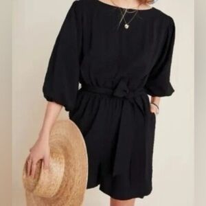 Anthropologie Francesca Balloon Sleeved Romper XS